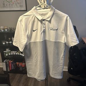 Nike Dri-Fit golf polo (Size-M) embroidered Nike logo and barstool golf script.